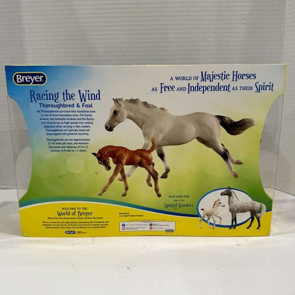 GENUINE Breyer Freedom Series Racing The Wind, Horse & Foal Set, NIB - Picture 2 of 6